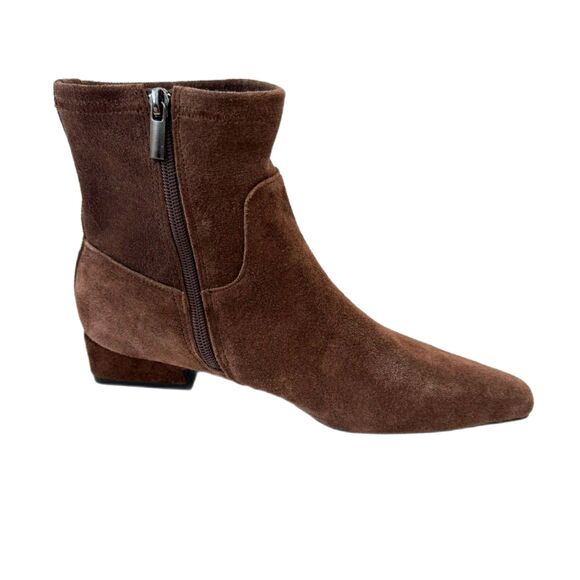 Jason Wu Brown Leather Suede Ankle Boots Block Heel Tapered Toe 8.5 *See Descrip - Picture 4 of 8